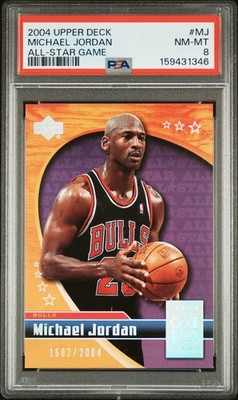 2004 UD ALL-STAR WEEKEND ALL-STAR GAME #MJ MICHAEL JORDAN 1602/2004 PSA 8