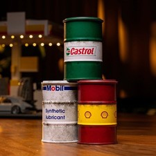 Modellino tamburo olio serbatoio benzina scala 1:12 effetto diorama display accessori