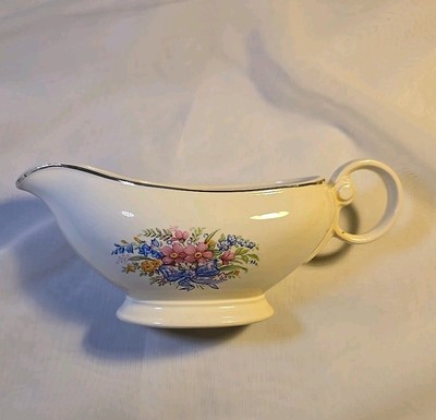 Vintage~ Taylor Smith Taylor ~Floral~ China~ Gravy Boat ~GUC