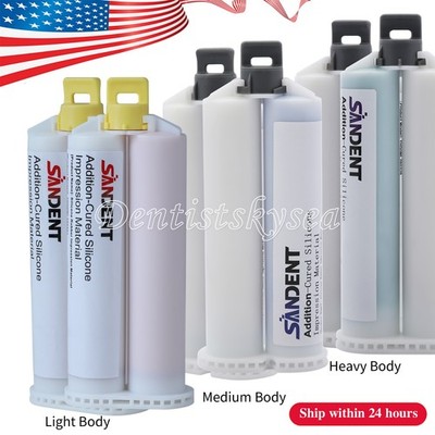 LIGHT MEDIUM HEAVY BODY Fast VPS PVS VPS Impression Material 50ML*2 Cartridges