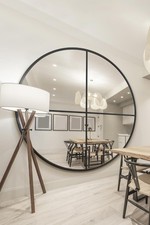 The Fenestra New Extra Large Black Round Window Wall Mirror  79"x79" 200x200cm