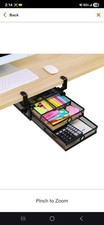 Under Desk  Desktop Drawer Organizer - 2-Tier Metal Slide Out Black-2-Tier