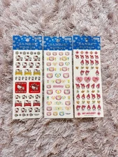 Sanrio Heisei Retro Stickers My Melody Stitch Hello Kitty Embossed Glitter Set 1