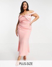 NWT Yaura Pink Bodycon Dress Bridesmaid Plus Size UK 20 (US 16/18)
