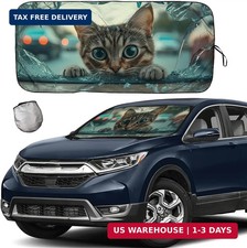  2026 Upgrade TDCQQGQQ Windshield Sunshade for Cars - Cute Cat Design, Universa