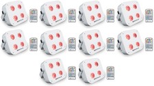  10 Rockville MINI RF4 V2 White DJ/Party Wash Lights RF Remote APP Wireless DMX