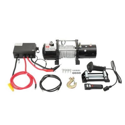 12V Elektrische Seilwinde Synthetik 6000lb Offroadwinde Motorwinde 12mKabelgröße