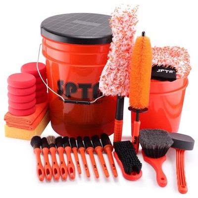 SPTA 33Pcs Car Wash Bucket Set, 20L Scratch Free Detailing Bucket with Car Wa...