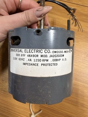 BRAND NEW JA2C202D# Universal Electric Co Motor 60HZ  .4A 1250 RPM . 008HP A.O.