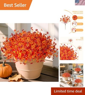 Realistic Artificial Fall Flowers - 12 Bundles of Daisies for Outdoor Elegance
