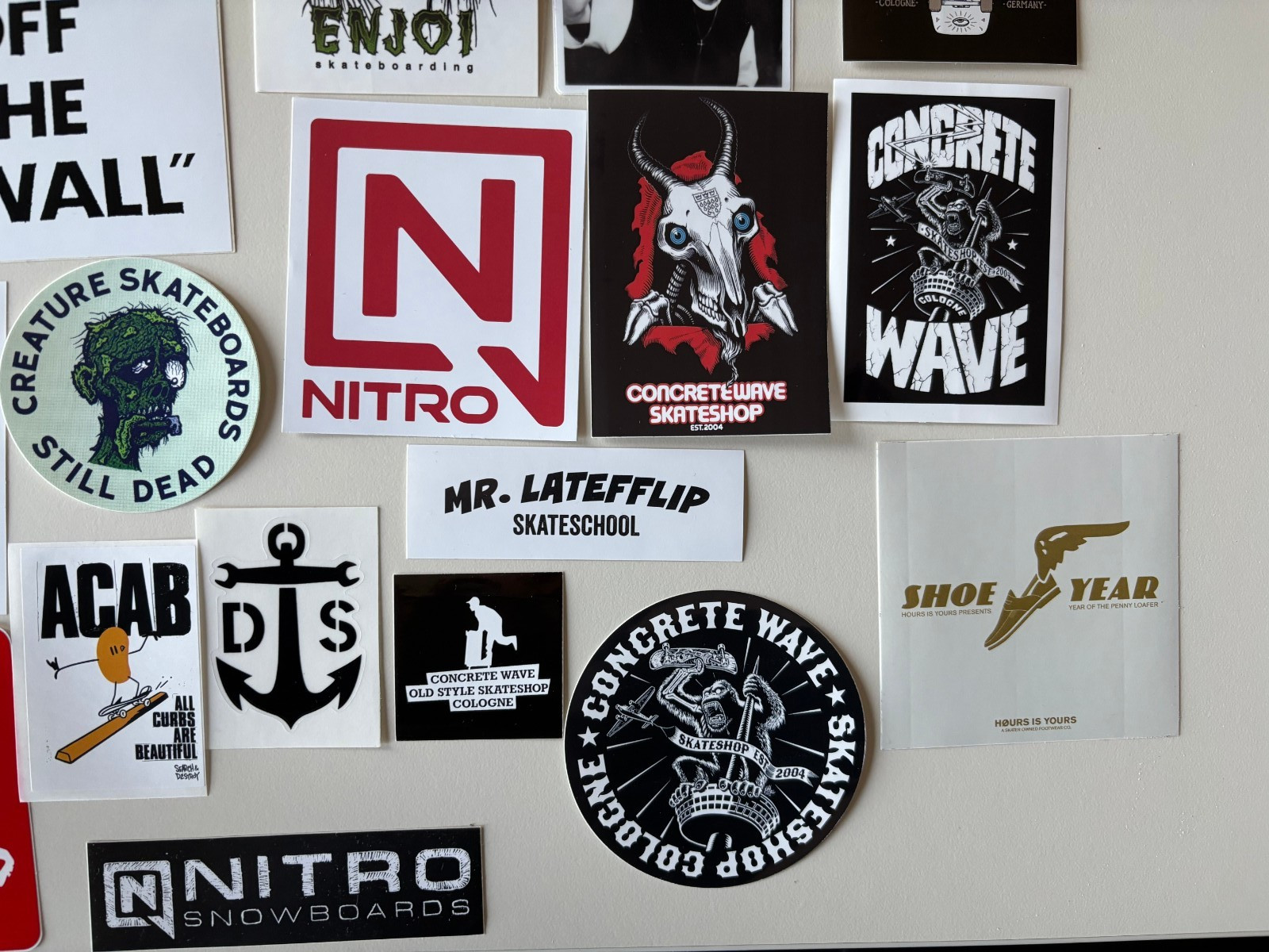  SKATEBOARD set ALMOST CARHARTT éS VANS ENJOI STICKER PACK NEU AUFKLEBER