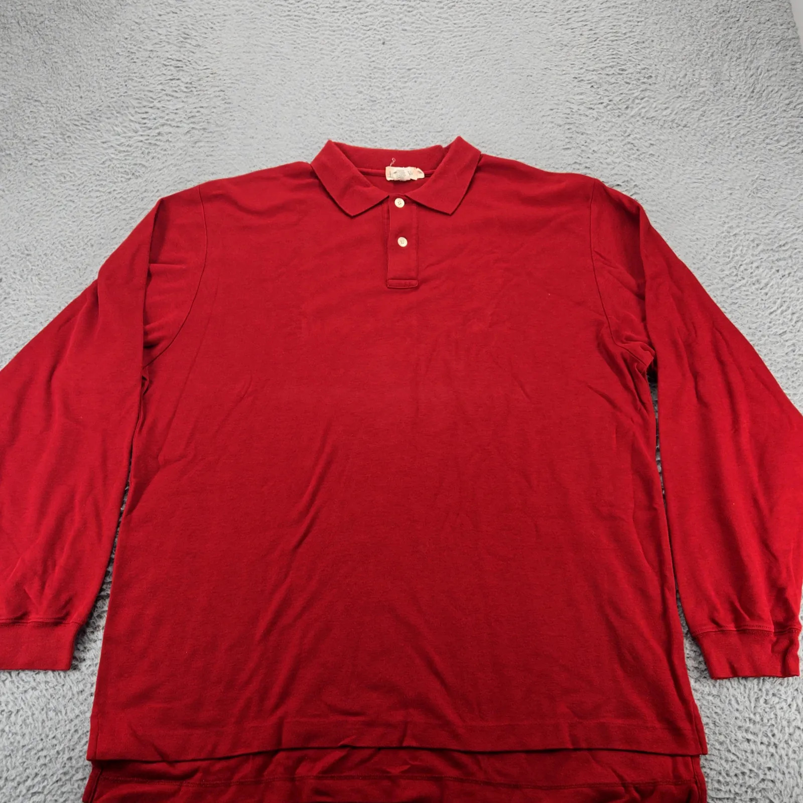 J.CREW Shirt Mens XL Red Vintage Oarsman Long Sleeve Polo Preppy