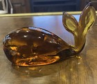 Viking Glass Amber Whale Paperweight/Figurine vintage Art Glass Beach — photo 1