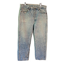 VTG Levi's 501 Jeans 80  s Straight Leg Men  s 34 X 28 Acid Wash USA Distressed