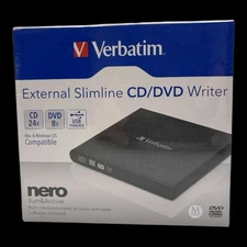 Verbatim External Slimline CD/DVD Writer USB for Windows and Mac NEW SEALED
