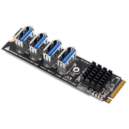 4 Ports USB 3.0 PCI-E Riser Card M.2 M to PCIE Extender Riser Expansion Card g - Picture 2 of 9