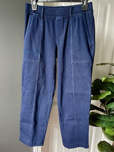 Lands' End Blue Denim Pants Straight Leg Stretch Women’s Petite XS Pull On NWT