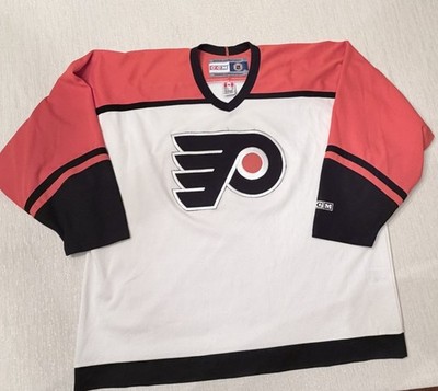 Vtg Philadelphia Flyers Away Jersey XXL NHL HockeyCCM Maska Air Knit White Hocke
