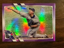 2021 Topps Chrome #15 Shun Yamaguchi Purple Refractor Parallel /299 - Blue Jays