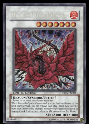 Yugioh! Black Rose Dragon CT05-EN003 Secret Rare MP/HP