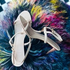 TORY BURCH | 9.5 | Cream 2.75” Kitten Leather Sling Back Heels Pumps MSRP$295
