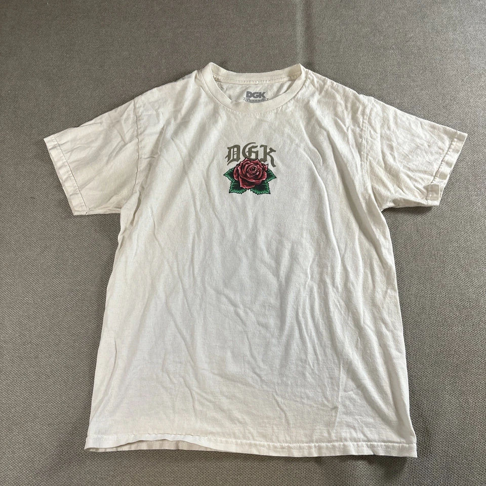 Camisa DGK Para Hombre Mediana Blanca Nuestra Señora de Guadalupe Virgen María Gráfico Rosa Patín Foto 2 de 4