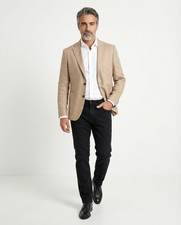PESERICO MEN'S BEIGE LINEN THREE-BUTTON BLAZER MSRP 1065