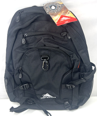 High Sierra Loop Tech Black Backpack 53646-1041 Water Repellant NWT 19x13.5x8.5