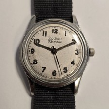 Orologio Zodiac Hermetic Vintage Militare Manuale 32mm ETA 1080 Acciaio Funziona