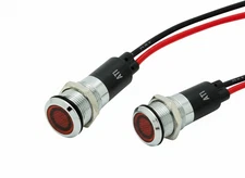 Alpinetech 12mm 220V AC LED Metal Indicator Pilot Dash Light (Pack of 2)