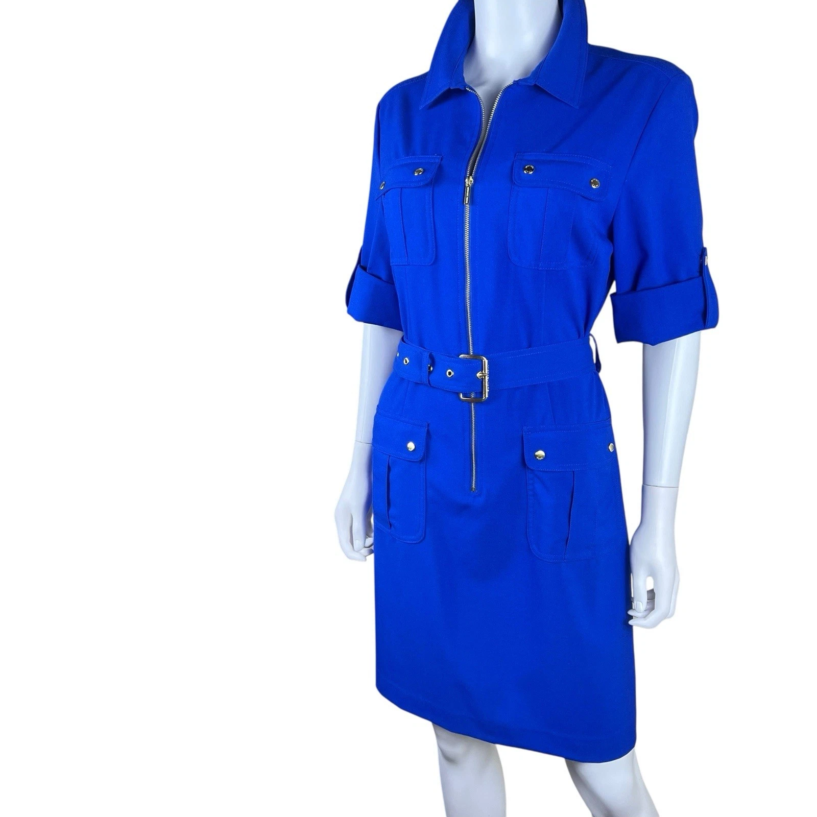 MICHAEL Michael Kors abito midi utility con cintura blu colbalto grande us intime ottimeioni