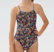 Uglies Women's SMALL (SIZE 32) String Back One Piece in Love Wins Print NEW