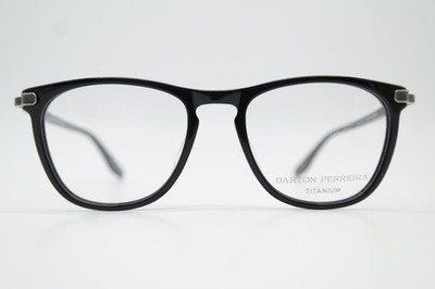 Brille BARTON PERREIRA LAUTNER Titanium Schwarz Silber Oval Brillengestell Neu