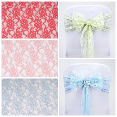 50 Wedding LACE CHAIR SASHES Bows Ties Party Reception Decorations Wholesale
