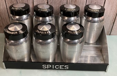 Vintage Kromex Silver Aluminum Spice Jars Set(Missing 1)