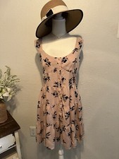 Asos pink floral summer dress size 8 float strap