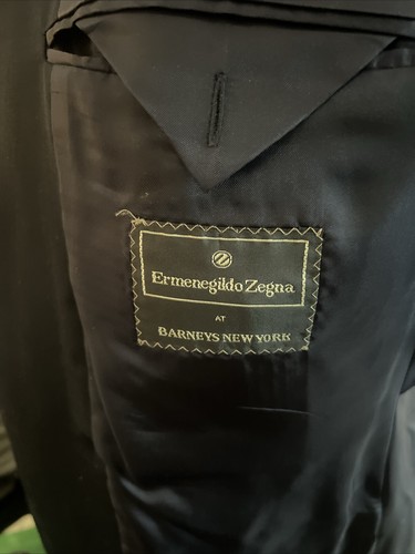 Ermenegildo Zegna Super 100 Worsted Wool Blazer sport coat jacket Size 52L Navy - Bild 3 von 12