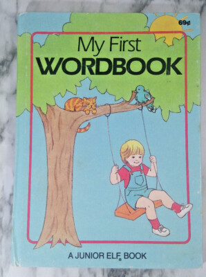 Vintage 1987 ''My First Word Book'' Junior Elf Book Checkerboard Press  nancy hall