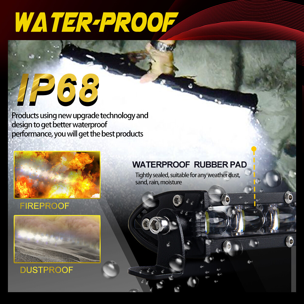 Nilight LED Light Bar 2PCS 60W 4Inch Triple Row Spot Flood Cobo Lights w/Wiring Kit for Fog
