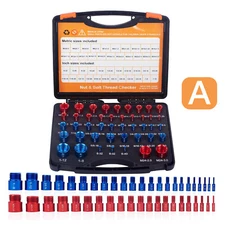 44pcs Nut/Bolt Thread Checker Metric & Inch Sizes Bolt/Nut Identifier Gauge Kit