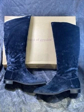 Band Of Gypsies Womens Black Velour Zipper Luna Tall Boots 8.5