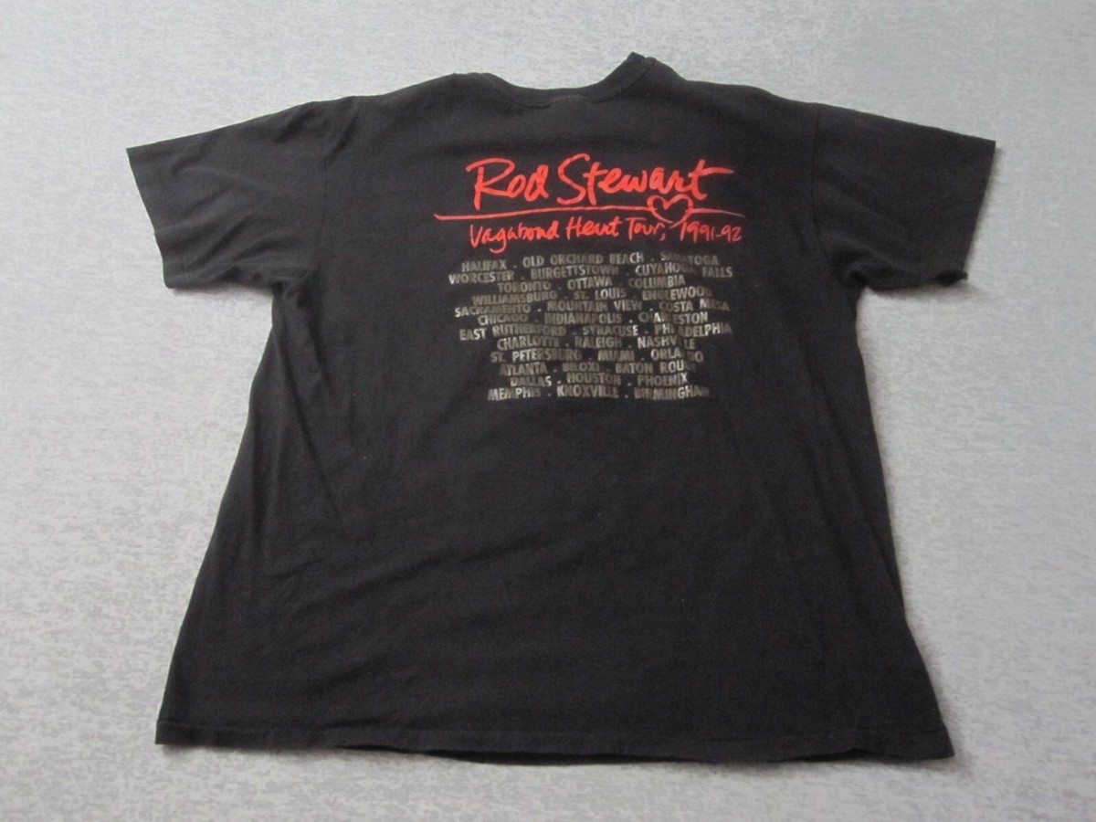 Vintage Rod Stewart Shirt Mens XL Vagabond Heart Tour 90s Single 