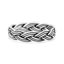 4mm Braided New Design Weave Rope Knot Oxidized Band 925 Sterling Silver