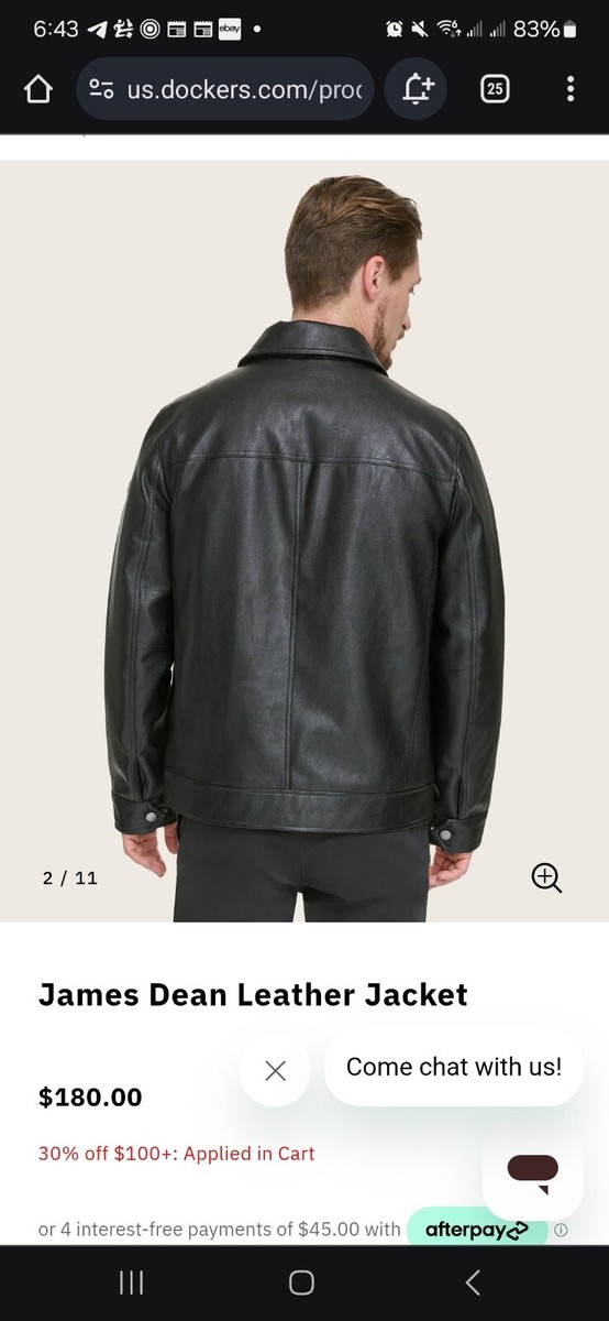 Dockers James Dean Leather Jacket (NEW) L $180 MSRP | eBay