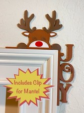 Reindeer Christmas Door Corner Door Topper Corner Joy Sign Holiday Decoration
