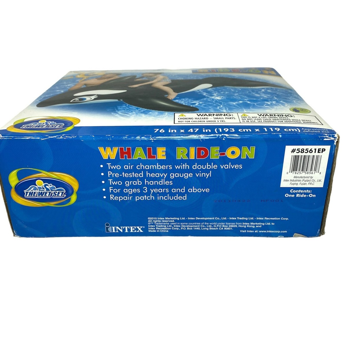 Intex Wet Set 2010 Inflatable Float Whale Ride-On Orca 76” x Intex Wet Set 2010 Inflatable Float Whale Ride-On Orca 76” x