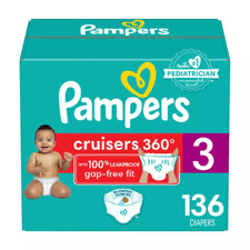 Pampers Cruisers 360 Diapers Enormous Pack - Size 3 - 136ct