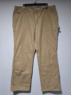 Carhartt Womens Original Fit Fleece Lined Crawford Pants Jeans Size 18 Reg 