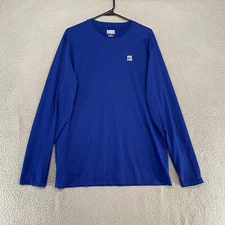 AKHG Shirt Mens Medium Base Layer Tun Dry Long Sleeve Blue Wicking Hiking