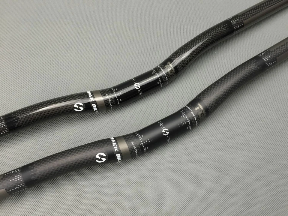 Guidões de fibra de carbono TOSEEK 25,4 mm barra plana riser 480-700 mm para mountain bike - Imagem 3 de 4